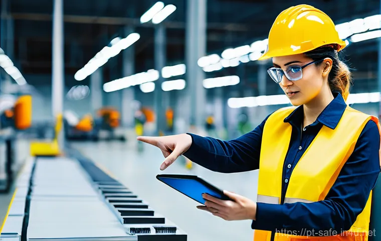 산업안전분야의 여성 전문가 성공 사례 - **Prompt 1: Empowering a Safer Workplace through Empathy and Technology**
    "A confident female Oc...