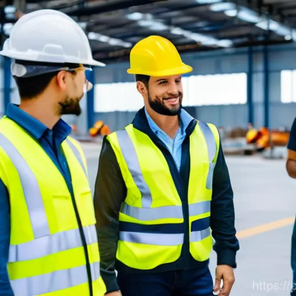 산업안전기사와 산업 내 사고 동향 - **Prompt: Advanced Workplace Safety with Integrated Technology in Brazil**
"A diverse team of Br...