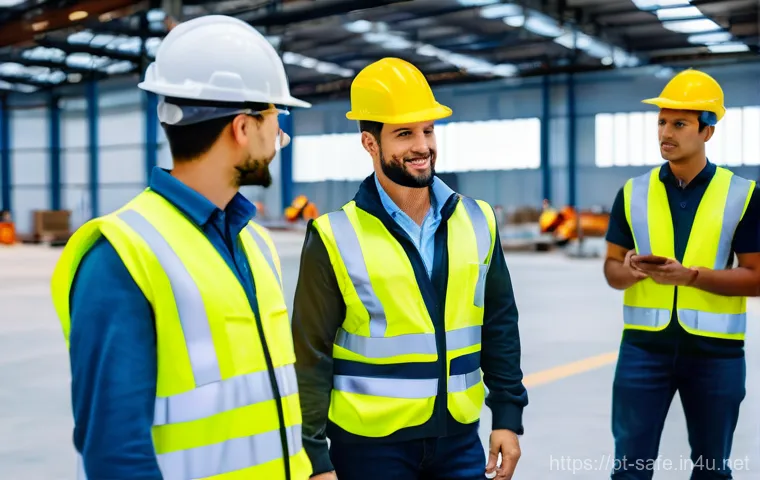 산업안전기사와 산업 내 사고 동향 - **Prompt: Advanced Workplace Safety with Integrated Technology in Brazil**
"A diverse team of Br...