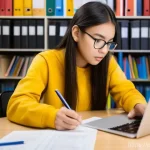 산업안전기사 시험 대비 스터디 방법 - **Prompt:** "A determined young adult student, appearing to be in their early twenties, is deeply fo...