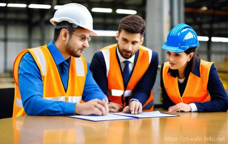 산업안전기사와 글로벌 안전 인증 활용 - **Prompt 2: Immersive VR Training for Workplace Safety**
"A diverse group of five industrial wor... 산업안전기사와 글로벌 안전 인증 활용 - **Prompt 2: Immersive VR Training for Workplace Safety**
"A diverse group of five industrial wor...