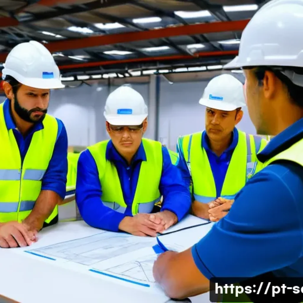 산업안전분야에서 자격증의 ROI 분석 - A professional industrial safety training session in a modern Brazilian factory setting, featuring a...