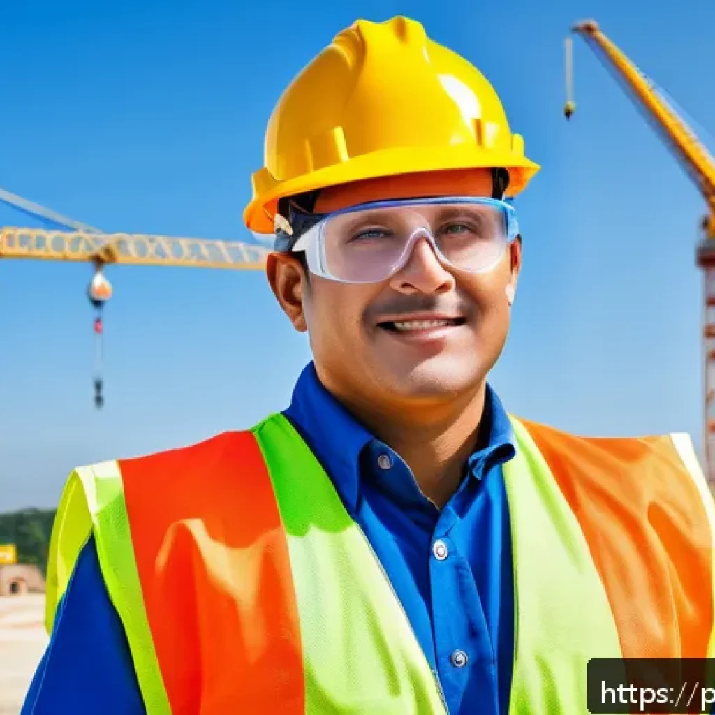 산업안전분야 자격증 취득 가이드 - A professional safety technician wearing a full set of personal protective equipment (PPE) including...