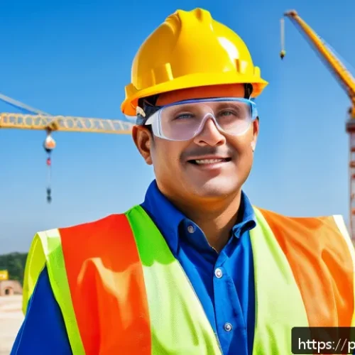 산업안전분야 자격증 취득 가이드 - A professional safety technician wearing a full set of personal protective equipment (PPE) including...