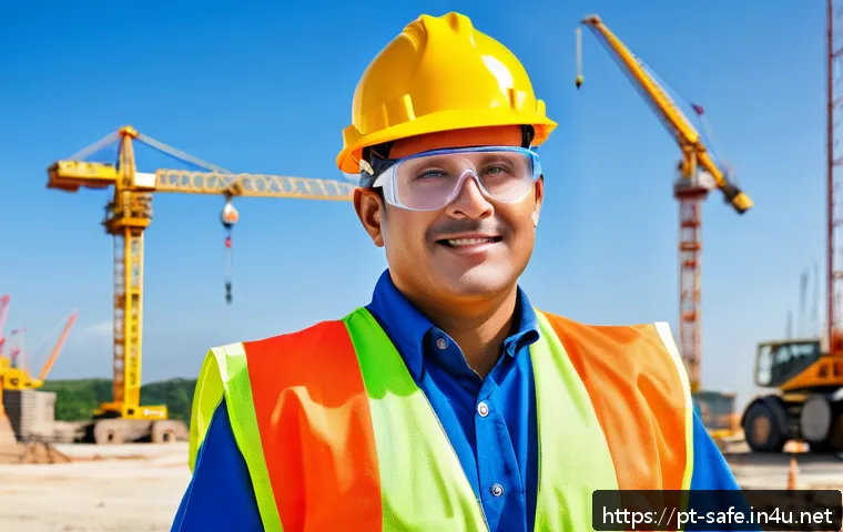 산업안전분야 자격증 취득 가이드 - A professional safety technician wearing a full set of personal protective equipment (PPE) including...