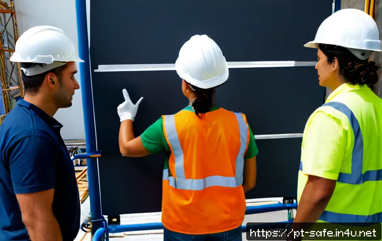 산업안전분야에서의 협업의 중요성 - Photorealistic industrial safety collaboration scene at a modern Brazilian construction site, divers...