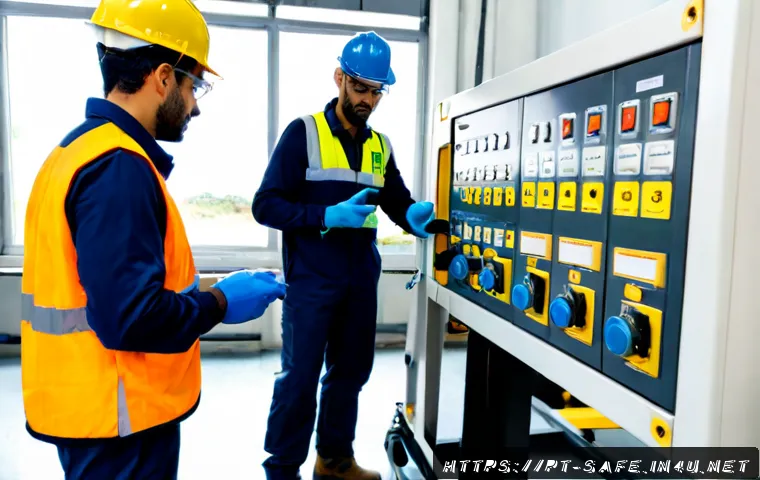 Home 15 산업안전기사와 산업재해 예방 사례 - Photorealistic Brazilian industrial safety engineer wearing a clean hard hat, safety glasses, reflec...